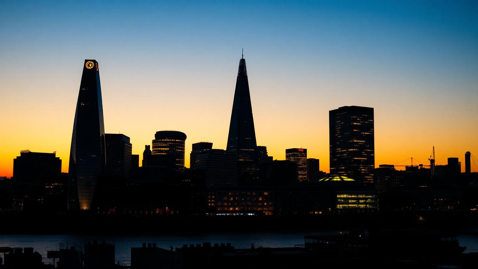 City of London skyline at golden hour